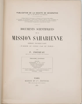 D'Alger au Congo par le Tchad : Documents scientifiques de la Mission saharienne, mission Foureau-Lamy / par F. Foureau ; (préf. de M. Grandidier). ...