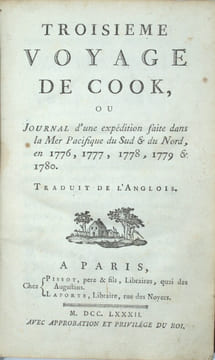 Troisième Voyage de Cook, ou Journal d'une expédition faite dans la Mer Pacifique du Sud et du Nord, en 1776, 1777, 1778, 1779 et 1780. Traduit de ...