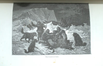 L'Expédition du Tegetthoff. Voyage de découvertes aux 80e-83e degrés de latitude Nord. Traduit de l'allemand avec l'autorisation de l'auteur par M. Jules Gourdault et contenant 68 gravures sur bois et 2 cartes. 