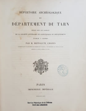 REPERTOIRE ARCHEOLOGIQUE DU DEPARTEMENT DU TARN. CROZES HIPPOLYTE