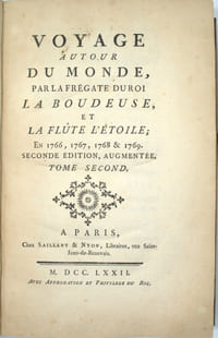 Voyage autour du Monde par la frégate du Roi «La Boudeuse» et le «Flûte et l’Étoile» en 1766,1767,1768,1769. 