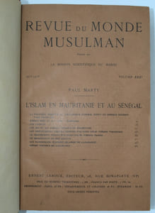 l’Islam en Mauritanie et Sénégal , Revue du Monde Musulman , Volume XXXI