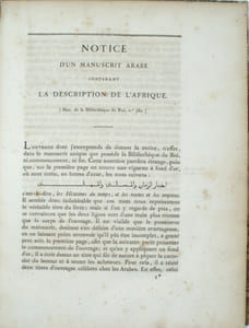 Notice d'un manuscrit arabe de la bibliothèque du roi contenant la description de l'Afrique