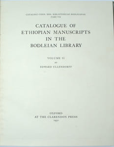 Catalogue des manuscrits éthiopiens de la collection Antoine d'Abbadie et Catalogue of ethiopian manuscript in the Bodleian library ,volume 2