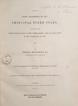 ON THE RIGHT ASCENSIONS OF THE PRINCIPAL FIXED STARS. HENDERSON THOMAS