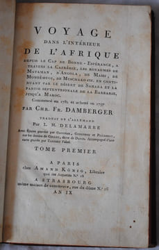 Voyage dans l'intérieur de l'Afrique. DAMBERGER