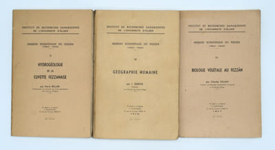 Mission scientifique du Fezzan . Hydrogéologie de la cuvette fezzanaise .Géographie humaine . Biologie végétale du Fezzan
