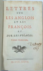 Lettres sur les Anglois et les François et sur les Voiages
