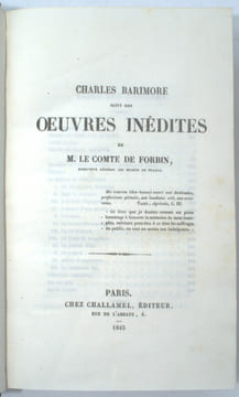 "Charles Barimore suivi des oeuvres inédites: Le quaker de Philadelphie ,Romances dont "sans la nommer , chant provençal." & en deuxième partie de ce ...