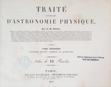 TRAITE ELEMENTAIRE D'ASTRONOMIE ELEMENTAIRE. BIOT JEAN BAPTISTE