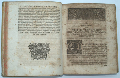 Exercitatio Philosophica sive Morte Voluntaria … Recensuit Perpetuis Amidadversionibus Notavit Prefatus est et Indicem Rerum Locupletissimum Addidit ...