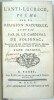 L'anti-Lucrèce Poème sur la religion naturelle. Traduit par M. de Bougainville. 
. POLIGNAC cardinal de. 