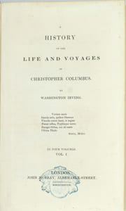 A History of the Life and Voyages of Christopher Columbus.
