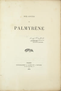Dix jours en Palmyrène.

