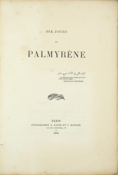 Dix jours en Palmyrène.
. BERNOVILLE (Raphaël).