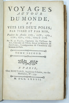 Voyage autour du Monde, et vers les deux Pôles, pendant les années 1767, 1768, 1769, 1770, 1771, 1773, 1774 & 1776.
. PAGES (Pierre-Marie-François ...