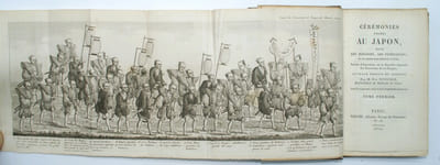 Cérémonies usitées au Japon pour les mariages et les funérailles, et les principales fêtes de l’année ; Suivies d’Anecdotes sur la Dynastie régnante des Souverains de cet Empire. Ouvrage Traduit du Japonais. 
