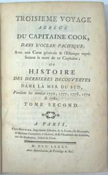 Troisième voyage abrégé, dans l’océan Pacifique ; ou Histoire des dernières découvertes dans la Mer du Sud, pendant les années 1776, 1777, 1778, 1779 ...