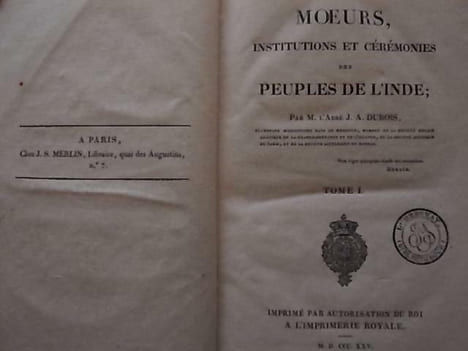 Moeurs, institutions et cérémonies des peuples de l'Inde . DUBOIS Abbé