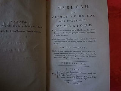 Tableau du climat et du sol des Etats-Unis d'Amérique. Suivi d'éclaircissements sur la Floride, sur la colonie française au Scioto, sur quelques colonies Canadiennes et sur les Sauvages.