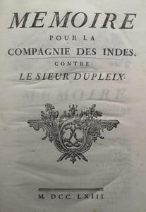 Compagnie des Indes. Mémoire pour la Compagnie des Indes. Contre le Sieur Dupleix.