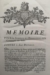 Compagnie des Indes. Mémoire pour la Compagnie des Indes. Contre le Sieur Dupleix.