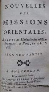 Extrait des nouvelles des missions des Indes Orientales, revues au Séminaire des Missions Étrangères. 