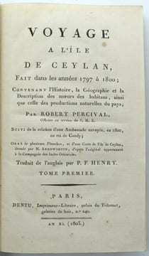 Voyage à l'île de Ceylan fait dans les années 1797 à 1800; contenant l'histoire, la géographie et la description des moeurs des habitants, ainsi que ...