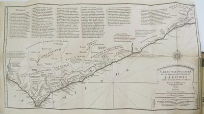 Voyage du chevalier Des Marchais en Guinée, isles voisines, et à Cayenne, fait en 1725, 1726 & 1727. Contenant une description très exacte & très étendue de ces pays, & du commerce qui s'y fait. 
