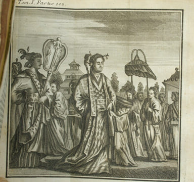 Ambassades de la Compagnie hollandaise des Indes d'Orient vers, l'Empereur du Japon, divisées en trois parties ornées de figures en taille douce. Avec ...