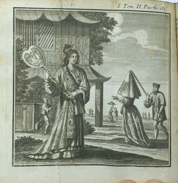 Ambassades de la Compagnie hollandaise des Indes d'Orient vers, l'Empereur du Japon, divisées en trois parties ornées de figures en taille douce. Avec ...