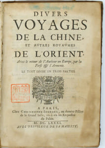 Divers Voyages du P. Alexandre de Rhodes en la Chine, & autres roiaumes de l'Orient, avec son retour en Europe par la Perse & l'Armenie. Le tout divisé en trois parties.
