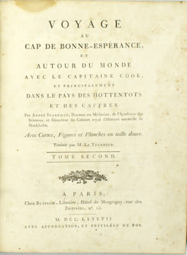 Voyage au Cap de Bonne-Espérance et autour du monde avec le capitaine Cook, et principalement dans le pays des Hottentots et des Caffres
. SPARRMAN