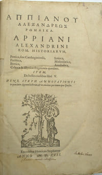 ppiani Alexandrini Rom. Historiarum, Punica, sive Carthaginiensis, Syriaca, Parthica, Mithridatica, Iberica, Annibalica, Celtica & Illiryca fragmenta quaedam. Item, de bellis ciuilibus libri V.