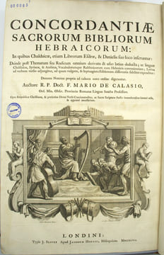Concordantiae sacrorum bibliorum hebraicorum in quibus Chaldaicae, etiam librorum Esdrae et Danielis suo loco inseruntur (…).
. CALASIO (F. Mario ...
