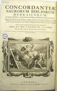 Concordantiae sacrorum bibliorum hebraicorum in quibus Chaldaicae, etiam librorum Esdrae et Danielis suo loco inseruntur (…). 
