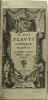 Plauti Comoediae superst : XX. Ad doctissimo virorum editiones repreasentatae. 
. PLAUTE, (PLAUTUS, Titus Maccius).
