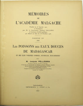 Les Poissons des eaux douces de Madagascar et des îles voisines (Comores, Seychelles, Mascareignes)
. PELLEGRIN, Jacques
