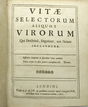 Vitae Selectorum Aliquot Virorum. Qui Doctrina, Dignitate, aut Pietate Inclaruere.
. BATES, William