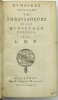 Mémoires touchant les ambassadeurs et les ministres publics. 
. WICQUEFORT (Abraham de)
