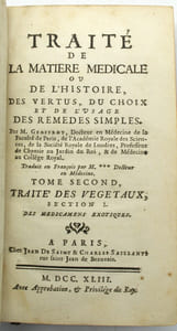 Traité de la Matière Médicale, ou De l'Histoire des Vertus, du Choix et de l'Usage des Remèdes Simples 
