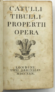 Catulli Tibulli Propertii Opera
