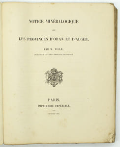 Notice minéralogique sur les provinces d'Oran et d'Alger.
