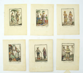 Voyages pittoresques dans les quatre parties du monde, ou troisième édition de l’Encyclopédie des voyages, Contenant les Costumes des principaux Peuples de l’Europe, de l’Asie, de l’Afrique, et des Sauvages de la mer du Sud ; gravés et coloriés avec soins. Suivis d’un Précis historiques sur les Mœurs de chaque Peuple. Planches Seules
