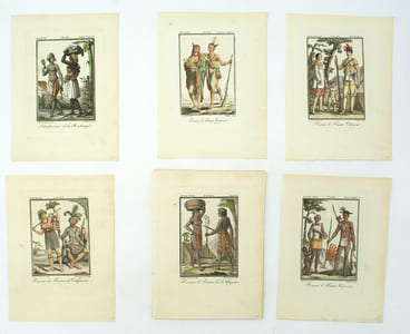 Voyages pittoresques dans les quatre parties du monde, ou troisième édition de l’Encyclopédie des voyages, Contenant les Costumes des principaux Peuples de l’Europe, de l’Asie, de l’Afrique, et des Sauvages de la mer du Sud ; gravés et coloriés avec soins. Suivis d’un Précis historiques sur les Mœurs de chaque Peuple. Planches Seules

