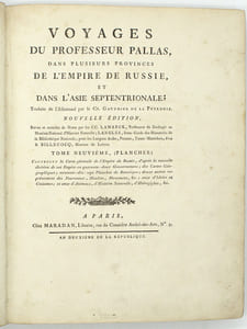 Voyage de M. P. S. Pallas, en différentes provinces de l’Empire de Russie et dans l’Asie septentrionale

