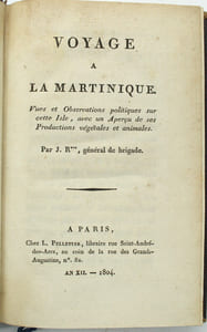 Voyage à la Martinique. Vues et Observations politiques sur cette Isle, avec un Aperçu de ses Productions végétales et animales. Par J. R***, général de brigade, suivi de Mémoires critiques sur l'Orient, suivis de réflexions philosophiques, et d'un essai sur l'ile de Corfou et d'un petit aperçu du sort des officiers de l'armée napolitaine, après les événements de 1821.