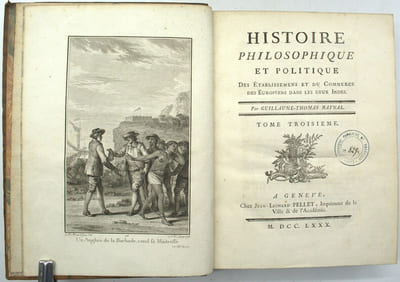 Histoire philosophique et politique des établissements et du commerce des Européens dans les deux Indes & Atlas de toutes les parties connues du globe terrestre, dressé pour l'histoire Philosophique et Politique des Établissements et du Commerce des Européens dans les deux Indes.
