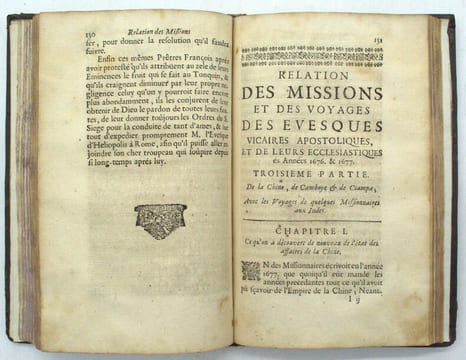 Relation des Missions et des Voyages des Évesques Vicaires Apostoliques, et de leurs Ecclesiastiques ès Années 1676 & 1677.
. FERMANEL de FAVERY ...