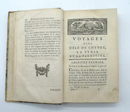 VOYAGES DANS L'ISLE DE CHYPRE, LA SYRIE ET LA PALESTINE, avec l'histoire générale du Levant.
. MARITI (Giovanni).